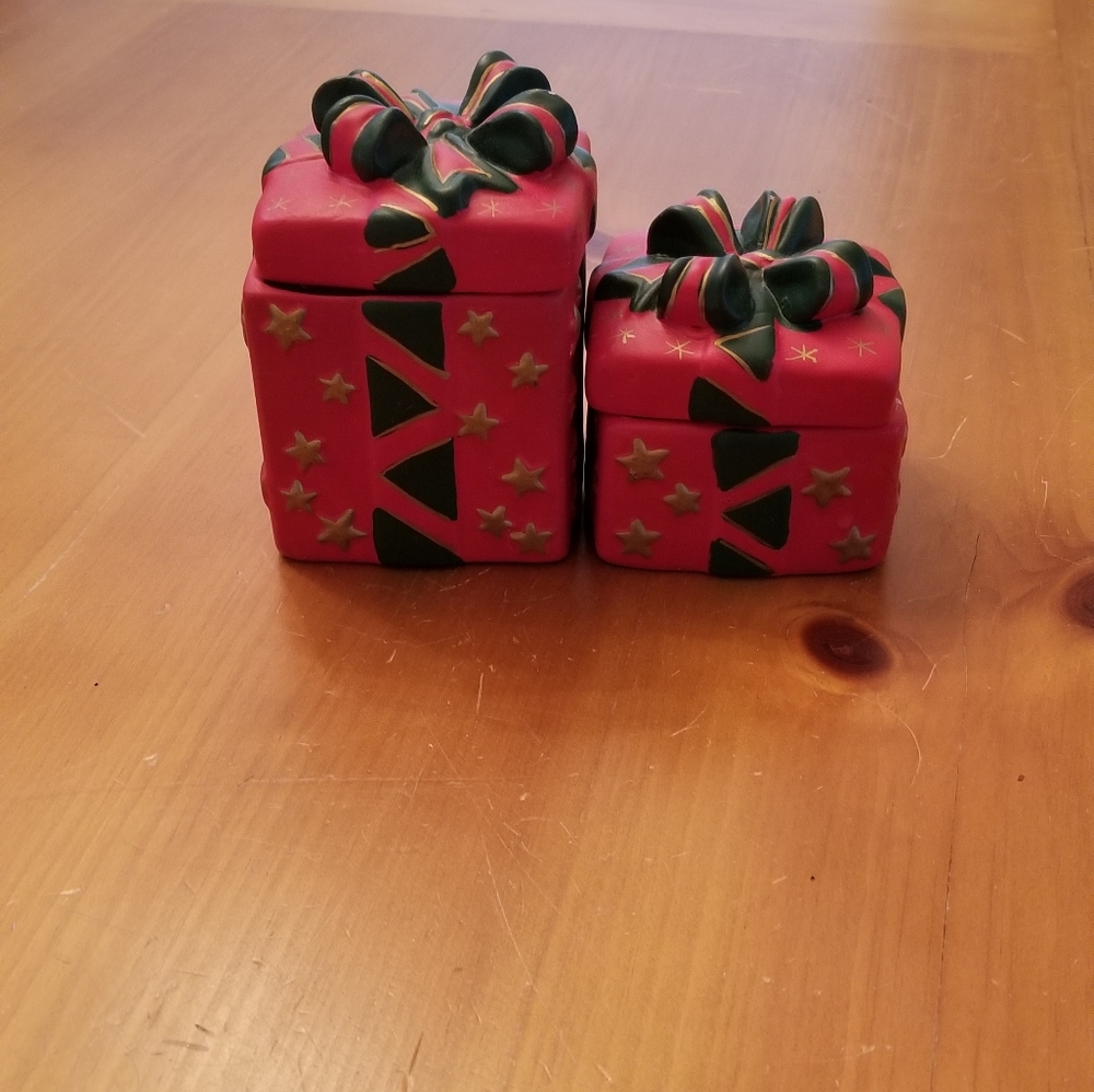 Ceramic Christmas Candles Box Set of 2